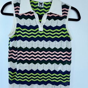 Missoni Blue and Green Chevron Knit